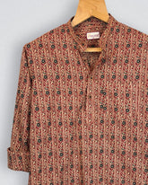 Rustic Elegance – Printed Cotton Short Kurta